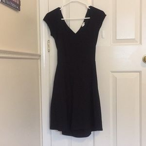 Scoop neck plain black dress